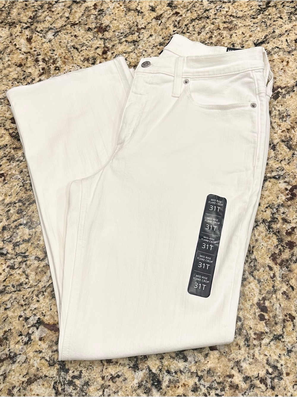 J Crew Women’s White Crop Flare Jeans, Size 31, NWT